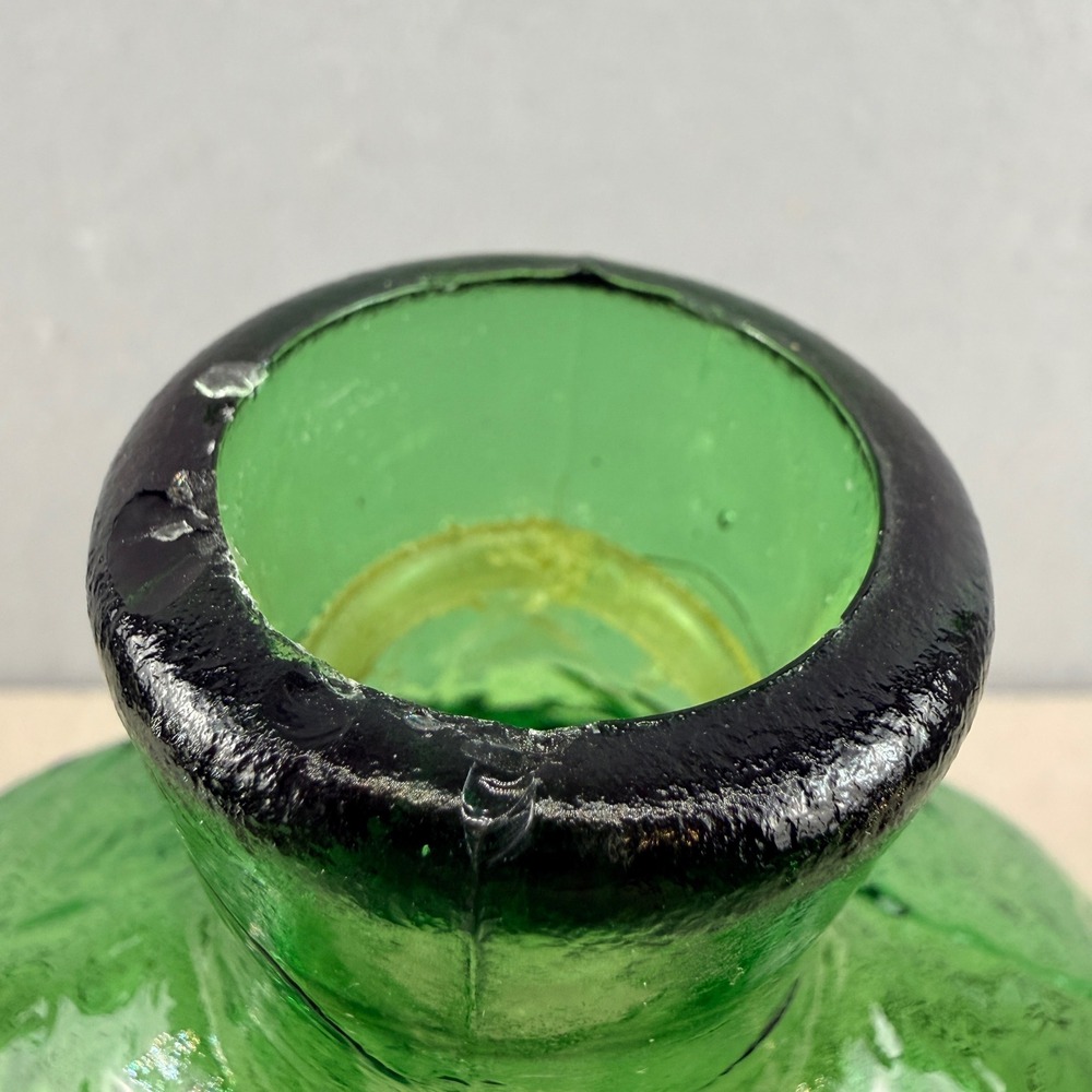 Wayne Husted for Stelvia Empoli Italian Glass Sunflower Decanter 14" Green MCM - Picture 10 of 12